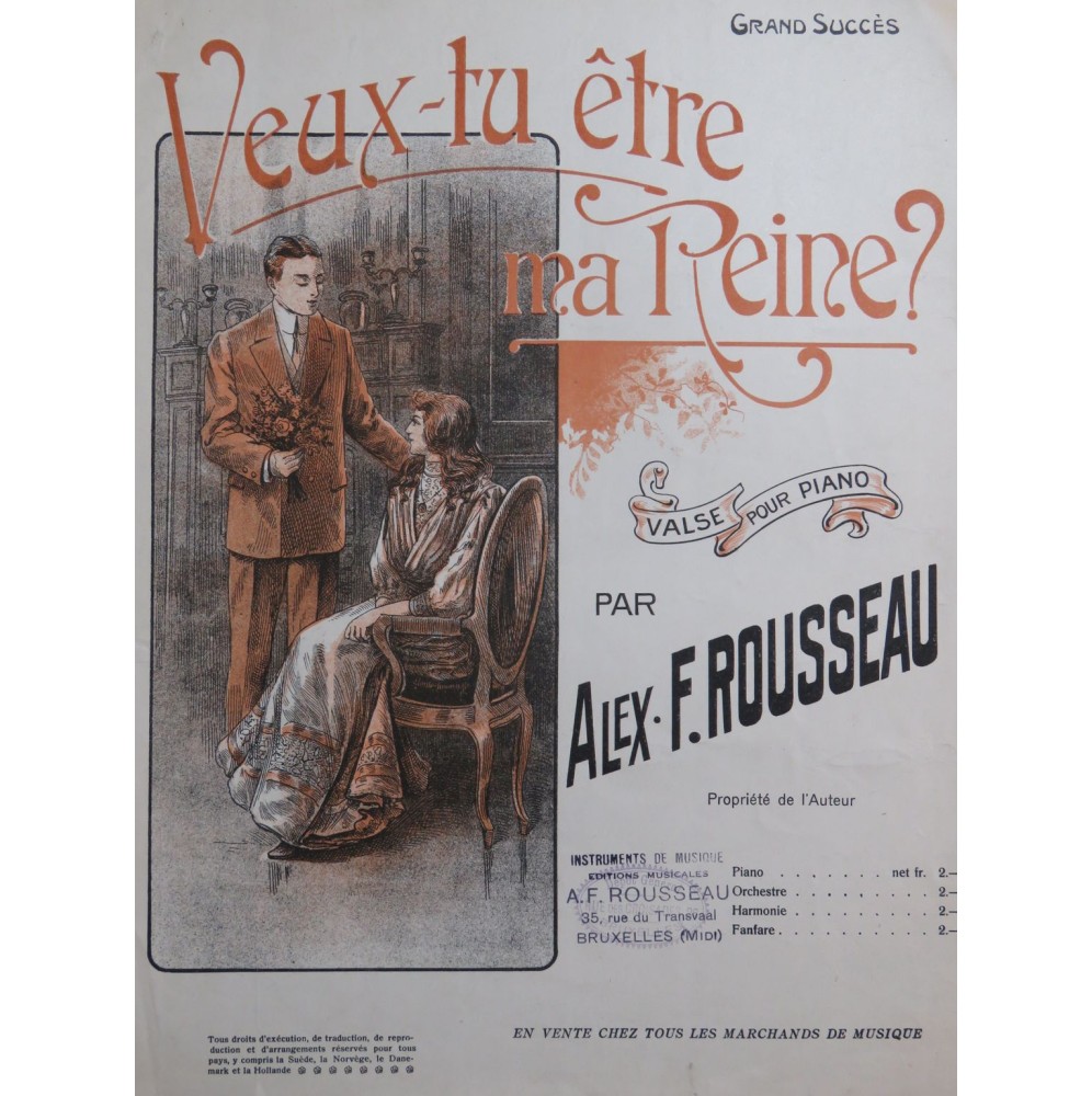 ROUSSEAU Alex. F. Veux-tu être ma Reine ? Piano