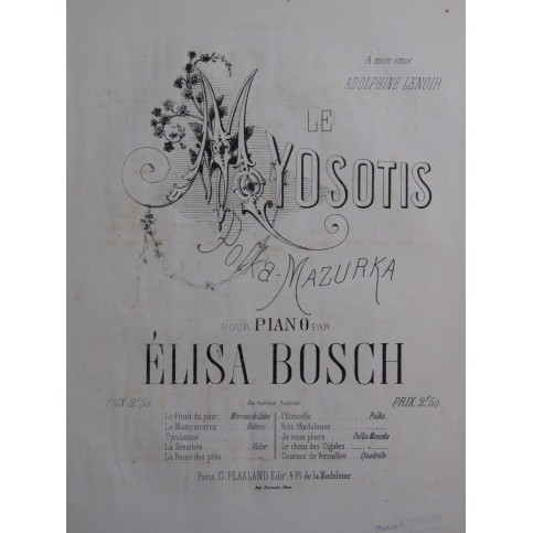 BOSCH Élisa Le Myosotis Piano 1851