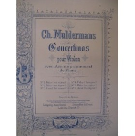 MULDERMANS Charles Concertino No 4 Violon Piano