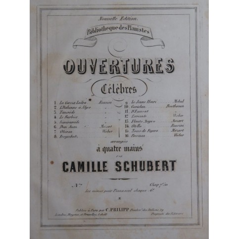 ROSSINI G. La Gazza Ladra Ouverture Piano 4 mains ca1850