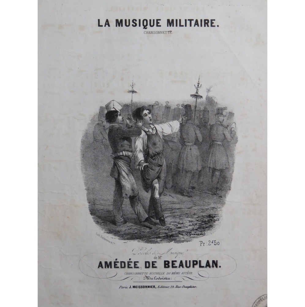 DE BEAUPLAN Amédée La musique militaire Chant Piano ca1840