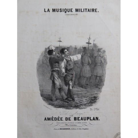 DE BEAUPLAN Amédée La musique militaire Chant Piano ca1840
