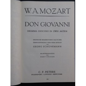 MOZART W. A. Don Giovanni Opéra Chant Piano