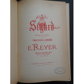 REYER Ernest Sigurd Opéra Piano Chant 1885