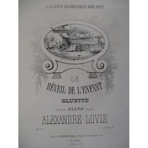 LOVIE Alexandre Le réveil de l'Enfant Piano ca1865