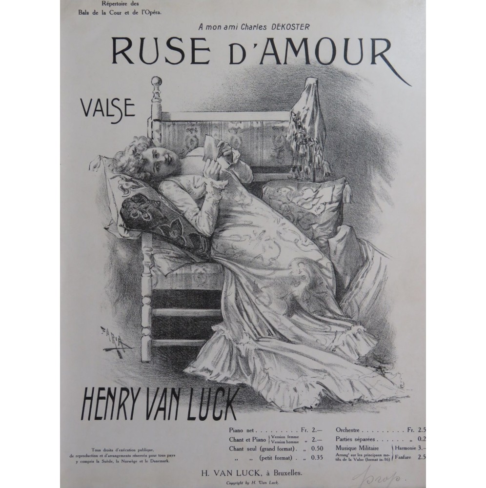 VAN LUCK Henry Ruse d'Amour Piano 1916