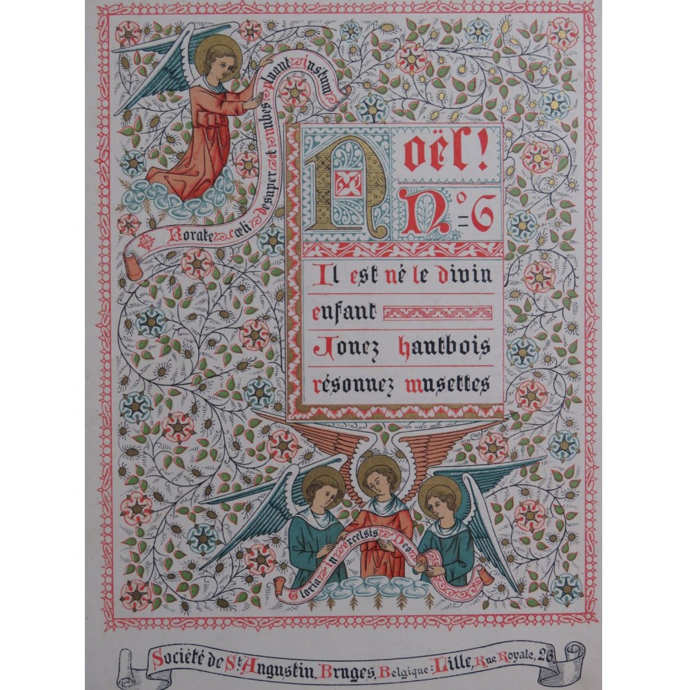 Noël No 6 Il est né le Divin Enfant Chant Piano ou Orgue ca1900