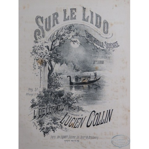 COLLIN Lucien Sur le Lido Chant Piano ca1880