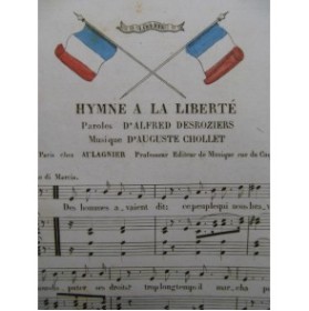 CHOLLET Auguste Hymne à la Liberté Chant Piano XIXe
