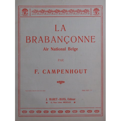 VAN CAMPENHOUT François La Brabançonne Air National Belge Piano