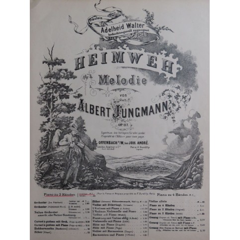 JUNGMANN Albert Heimweh op 117 Piano ca1860