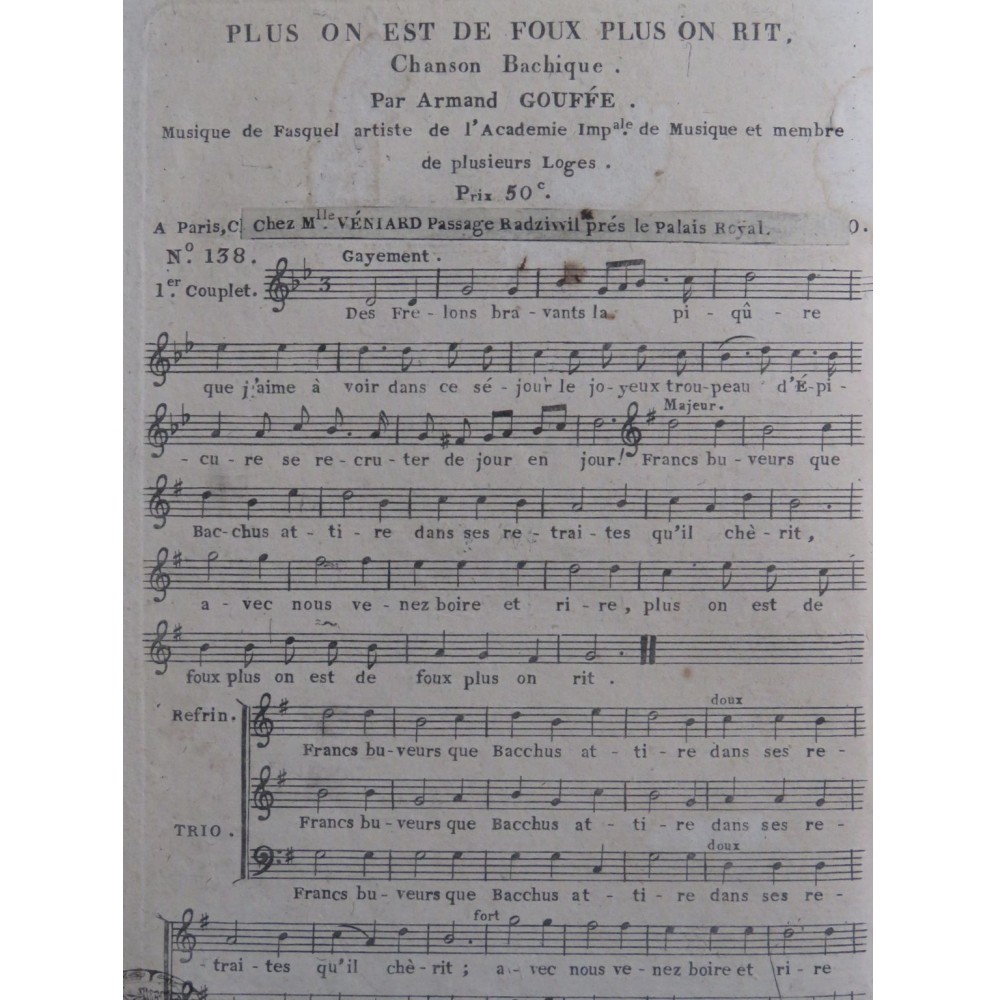 FASQUEL Plus on est de foux plus on rit Chant Guitare ca1820