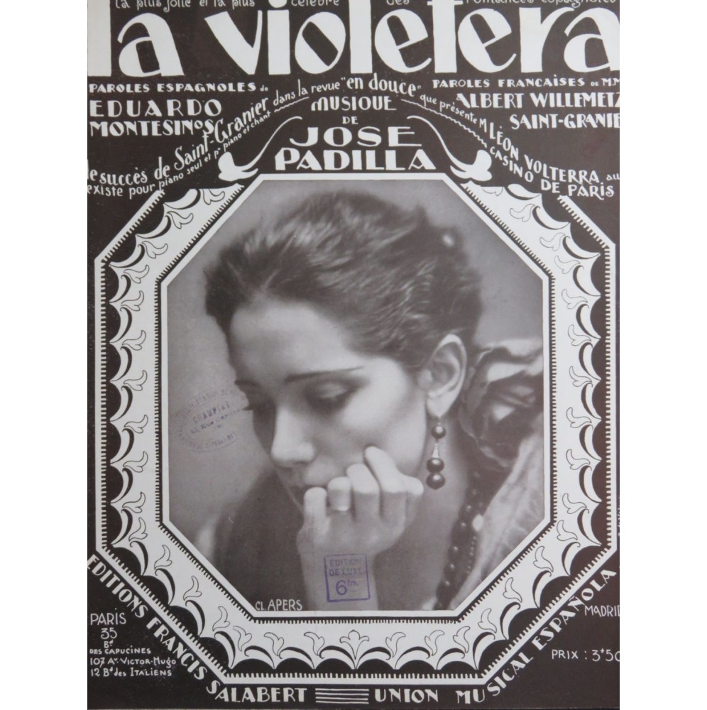 PADILLA José La Violetera Chant Piano 1918