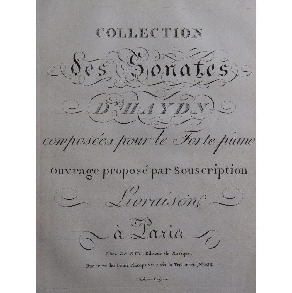 HAYDN Joseph Sonates Trios op 36 Piano Violon ca1800