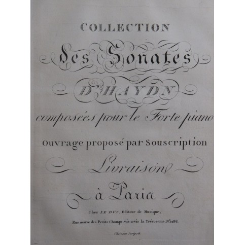 HAYDN Joseph Sonates Trios op 36 Piano Violon ca1800
