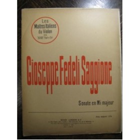 SAGGIONE Gioseppe Fedeli Sonate en Mi Majeur Violon Piano 1914