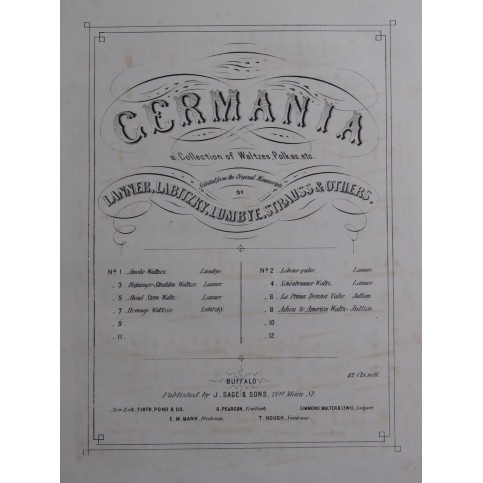 JULLIEN Adieu to America Waltz Piano XIXe