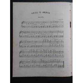 JULLIEN Adieu to America Waltz Piano XIXe