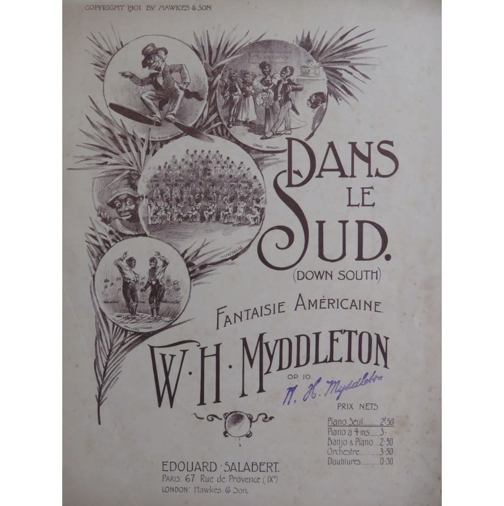 MYDDLETON W. H. Dans le Sud op10 Piano 1901