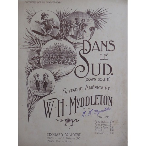 MYDDLETON W. H. Dans le Sud op 10 Piano 1901