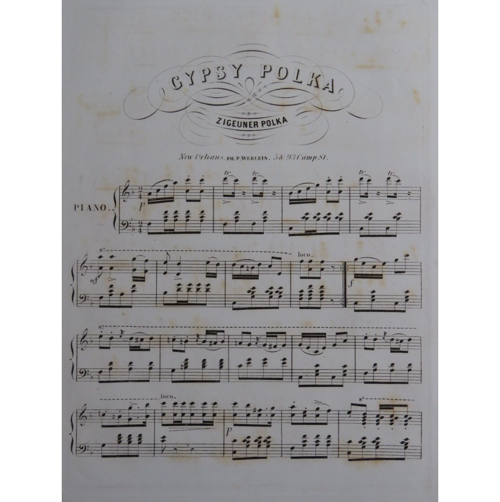 Gypsy Polka Zigeuner Polka Piano XIXe