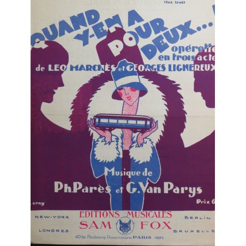 PARÈS Ph. PARYS G. Van On trompe son mari Chant Piano 1927