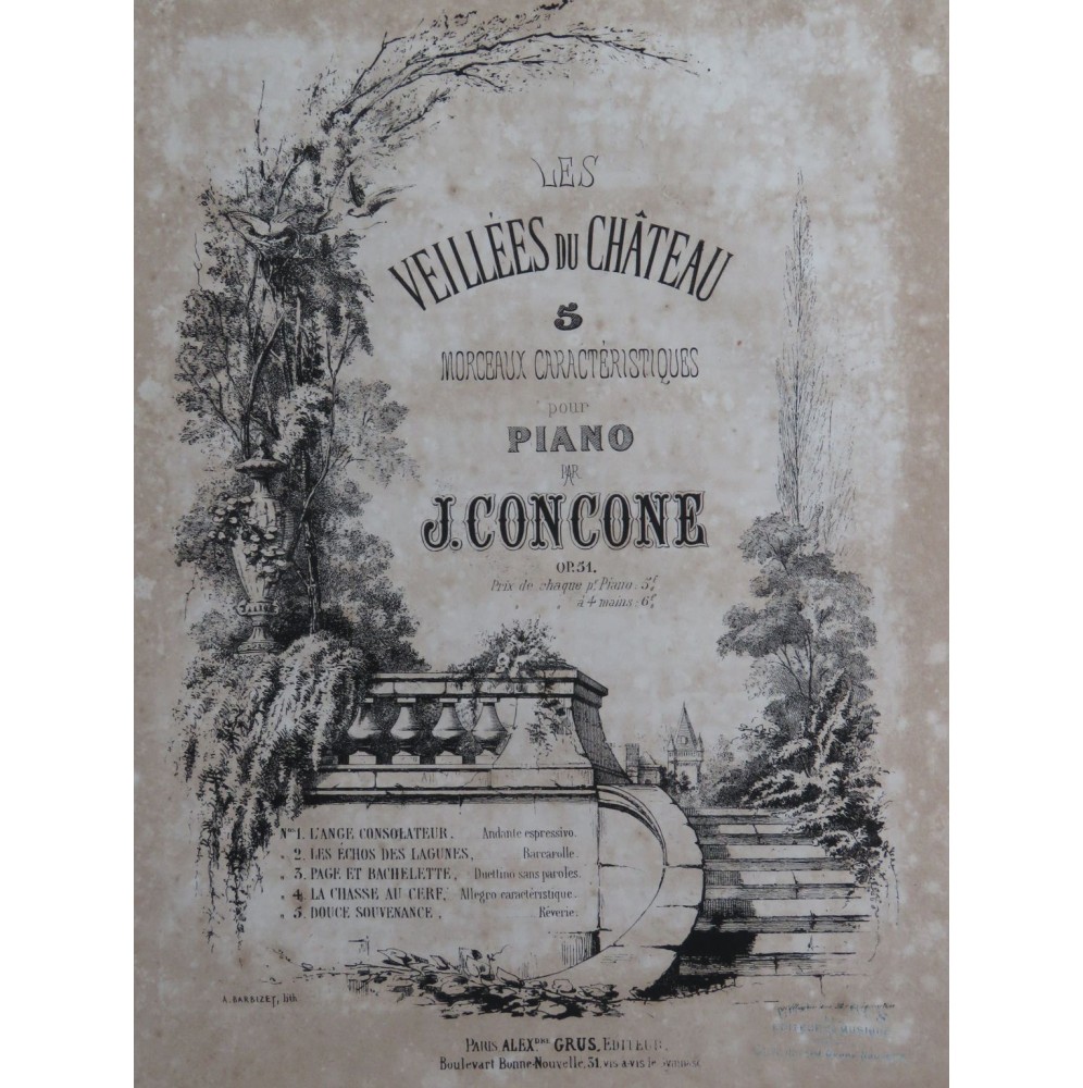 CONCONE Joseph L'Ange Consolateur op 51 Piano ca1857