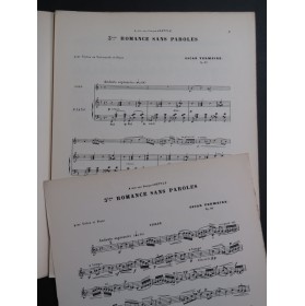 VERMEIRE Oscar Romance sans Paroles No 2 Piano Violon ca1915