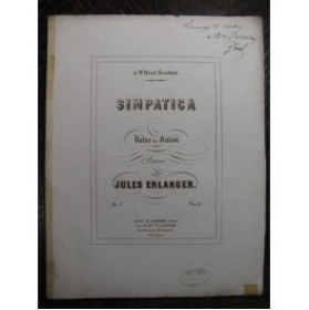 ERLANGER Jules Simpatica op 3 Piano ca1850