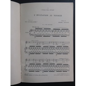 DUPARC Henri Mélodies Piano Chant 1911