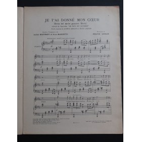 LEHAR Franz Je t'ai donné mon cœur Chant Piano 1931