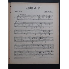 DEQUIN Léon Admiration Piano 1906