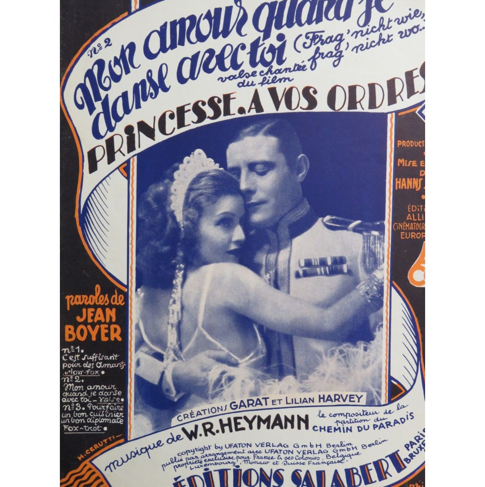 HEYMANN W. R. Mon amour quand je danse avec toi Chant Piano 1932
