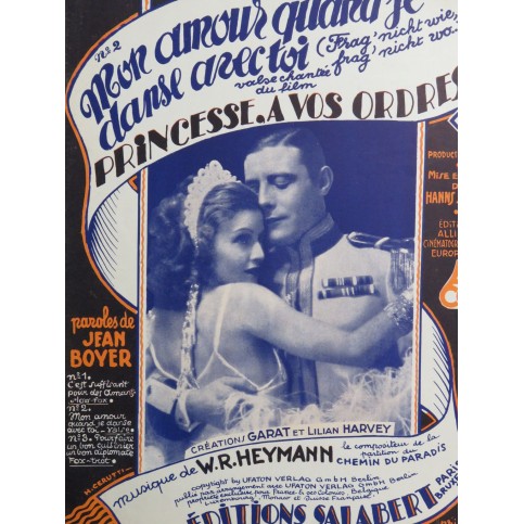 HEYMANN W. R. Mon amour quand je danse avec toi Chant Piano 1932