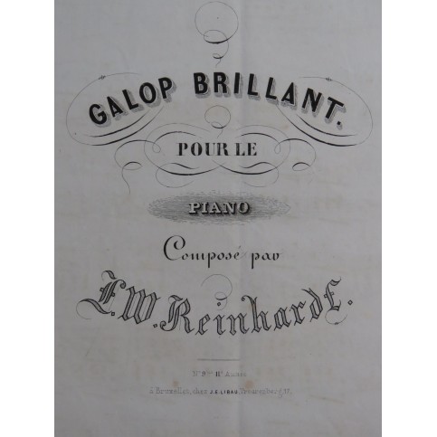 REINHARDT F. W. Galop Brillant Piano XIXe siècle
