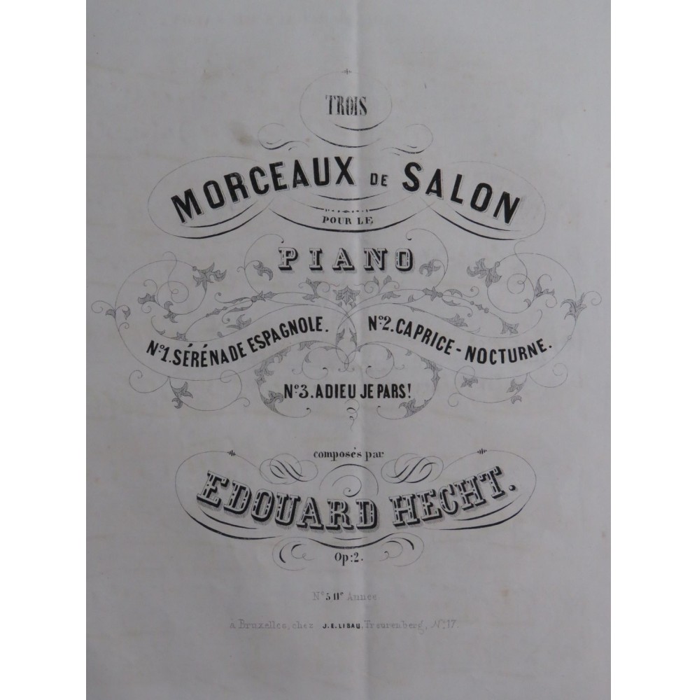 HECHT Edouard Caprice Nocturne op 2 Piano XIXe