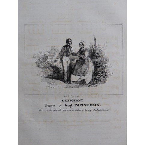 PANSERON Auguste L'Exigeant Chant Piano ca1840