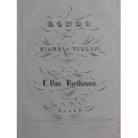 BEETHOVEN Rondo Piano ca1830