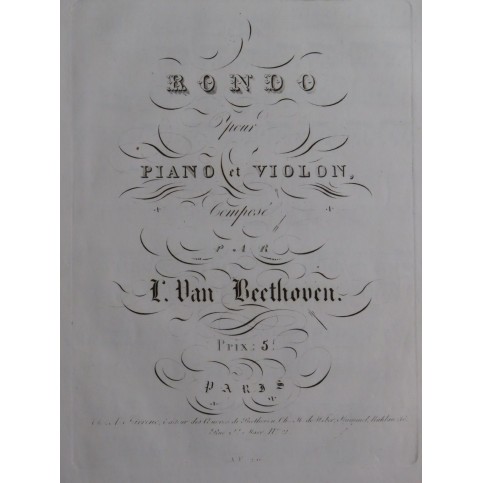 BEETHOVEN Rondo Piano ca1830