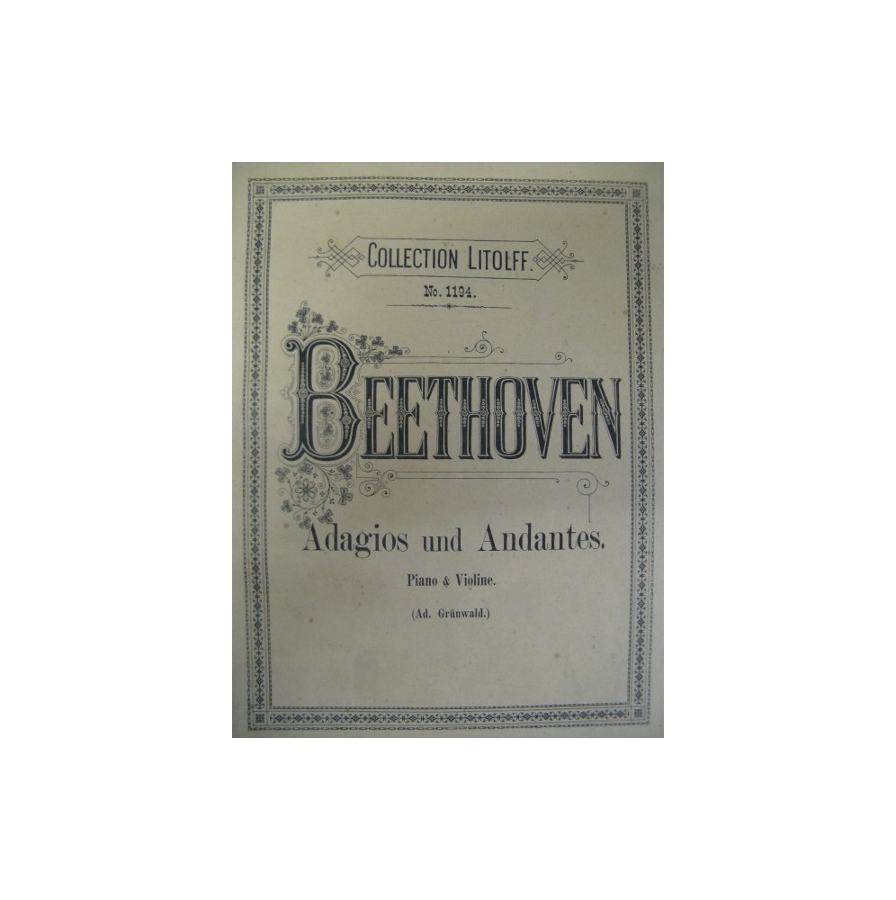 BEETHOVEN Adagios und Andantes Piano Violon