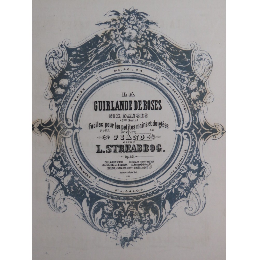 STREABBOG Louis La Guirlande de Roses op 65 No 5 Piano ca1870