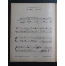 HEURLIER Georges Simple Pensée Piano