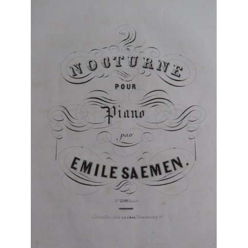 SAEMEN Émile Nocturne Piano XIXe siècle