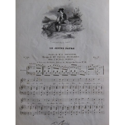 DUCHAMBGE Pauline Le Jeune Pâtre Chant Piano ca1830