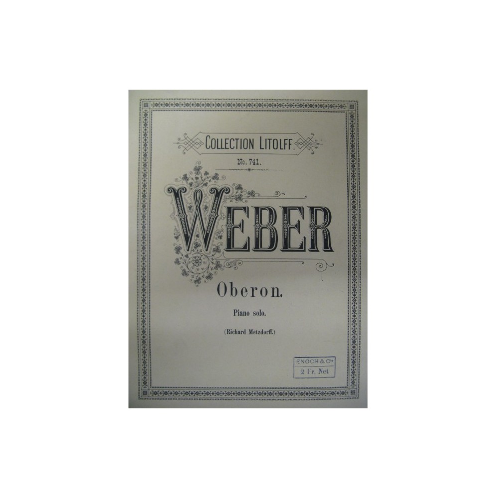 WEBER Oberon Opéra Piano solo