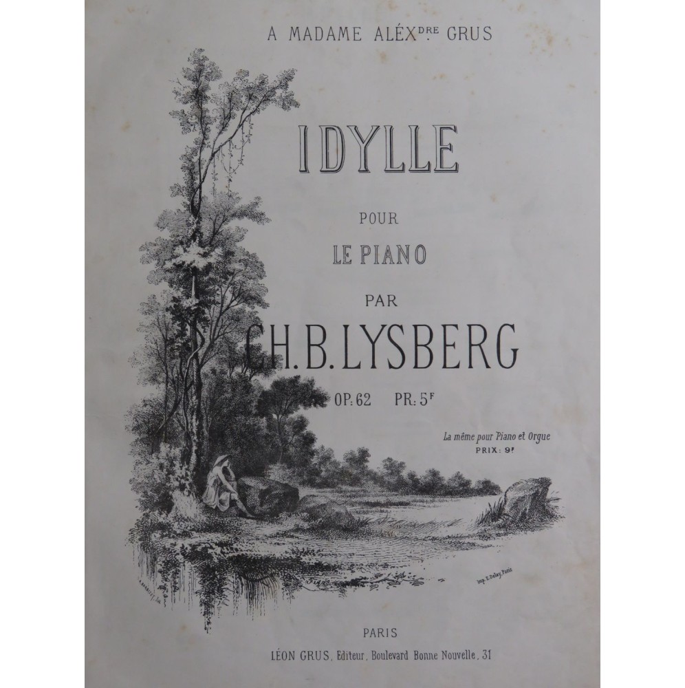 LYSBERG Ch. B. Idylle op 62 Piano ca1860