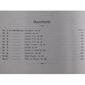 BEETHOVEN Ouverturen Ouvertures Piano 4 mains XIXe