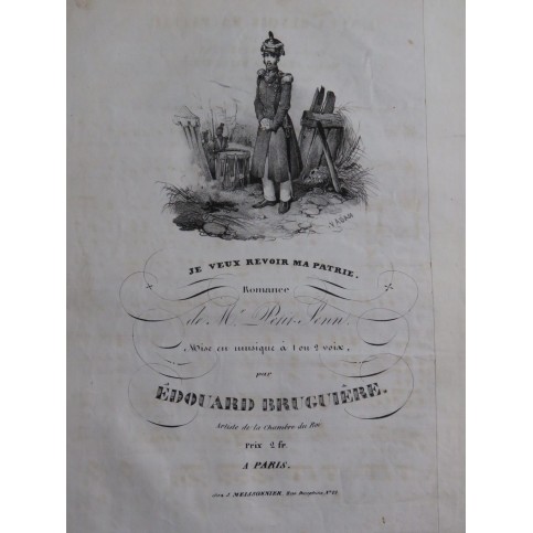 BRUGUIÊRE Édouard Je veux revoir ma patrie Chant Piano ca1830