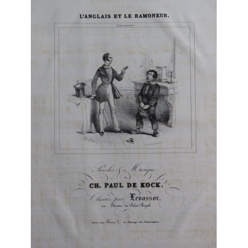 DE KOCK Charles-Paul L'Anglais et le Ramoneur Chant Piano ca1840