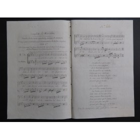 LEBRUN Louis-Sébastien Couplets de Marcelin Chant Guitare ca1820